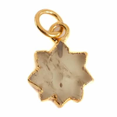 Edelsteen Hanger Citrien Zon - Verguld - 12 mm Edelsteen Hanger Citrien Zon - Verguld - 12 mm