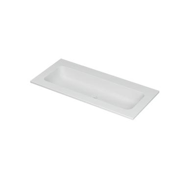 INK Aspekt Wastafel Porselein Centraal Zonder Kraangat - 1000x450x15 mm - Mat Wit