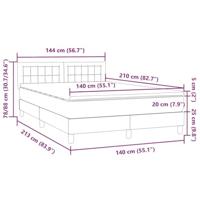 Boxspring met matras fluweel lichtgrijs 140x210 cm - thumbnail