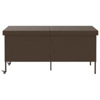 Tuinbox met wielen 160x55x75 cm poly rattan bruin - thumbnail