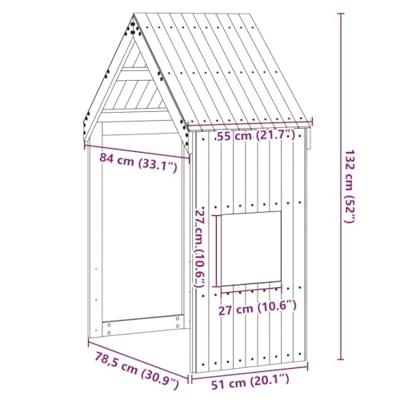 Kinderbedhuisje 55x84x132 cm massief grenenhout