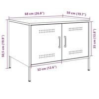 Salontafel 68x50x50,5 cm koudgewalst staal olijfgroen - thumbnail