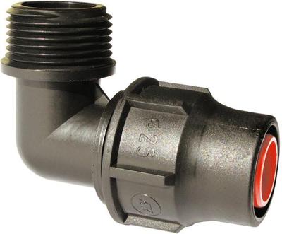 Draad knie 90gr voor druppelslang PE - 16mm x 3/4