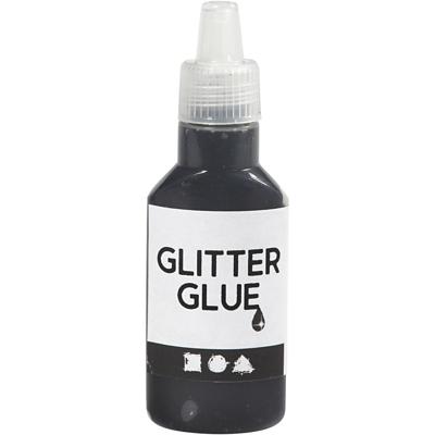Creativ Company Glitterlijm, zwart, 25 ml/ 1 fles
