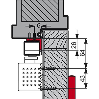 dormakaba hoekconsole-set - GSR/BG Contur - vlak - zilver