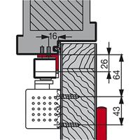 dormakaba hoekconsole-set - GSR/BG Contur - vlak - zilver - thumbnail