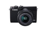Canon EOS M100 SLR digitale camera - met lens (24,2 MP, Dual Pixel CMOS AF, DIGIC 7, Full-HD, touchscreen, WIFI, Bluetooth, 7,5 cm, inklapbaar display) camera, zwart - thumbnail