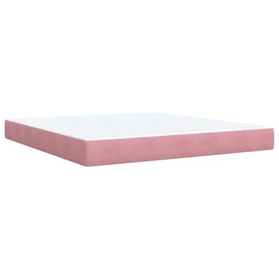 Boxspring met matras fluweel roze 180x200 cm