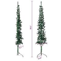 Kunstkerstboom half met standaard smal 150 cm groen - thumbnail