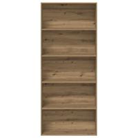 Boekenkast 80x30x189 cm bewerkt hout artisanaal eikenkleur - thumbnail