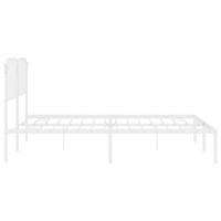 Bedframe met hoofdbord metaal wit 200x200 cm - thumbnail