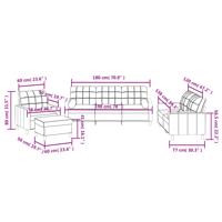 4-delige Loungeset met kussens stof lichtgrijs - thumbnail