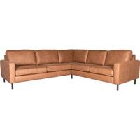 LABEL51 Hoekbank Genua - Cognac - Microfiber - 2-Zits + Hoek + 2-Zits - thumbnail