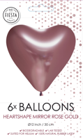 Hartjesballonnen Chrome Rosegoud 30cm (6st) - thumbnail