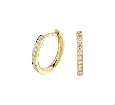 TFT Oorringen Met Scharnier 0.14ct (2x0.07ct) H SI Geelgoud Glanzend