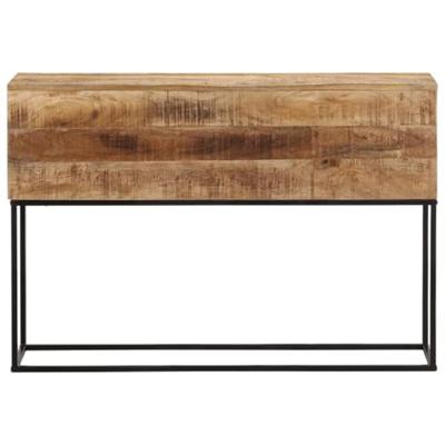 Wandtafel 110x30x75 cm massief ruw mangohout en ijzer