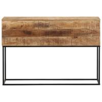 Wandtafel 110x30x75 cm massief ruw mangohout en ijzer - thumbnail