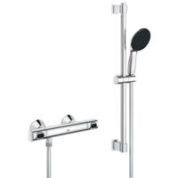 GROHE Precision Flow Doucheset - thermostatische douchekraan - met glijstangset - 60cm - ronde handdouche - 1 straalsoort - gladde doucheslang - chroom 34800001 - thumbnail