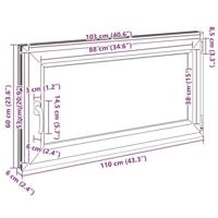 Kelderraam RISOR 110x60 cm draaikiep-draai DIN rechts antraciet - thumbnail