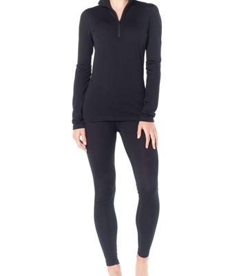 Icebreaker 200 Oasis LS Half Zip Thermoshirt Dames Black L