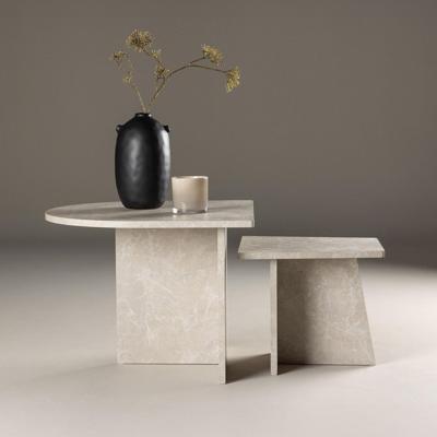 Nohr Salontafel 'Markos' Marmerlook, Set van 2 stuks