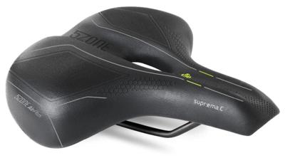 Fietszadel Selle Bassano Suprema 5zone EL City met elastomere demping - zwart Fietszadel Selle Bassano Suprema 5zone EL City met elastomere demping - zwart