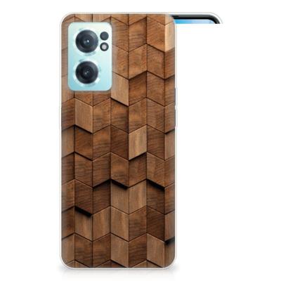 Bumper Hoesje voor OnePlus Nord CE 2 5G Wooden Cubes Bumper Hoesje voor OnePlus Nord CE 2 5G Wooden Cubes