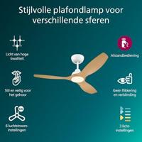 Philips LED Olas Plafondventilator 30 W (Ø x h) 1320 mm x 310 mm Wit Met afstandsbediening, Dimbaar - thumbnail