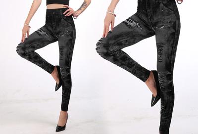 Jeans legging met wassing in de aanbieding Jeans legging met wassing in de aanbieding