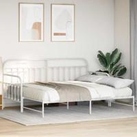 Bedframe voor een daybed met hoofdeinde Wit 100 x 200 cm Staal - thumbnail