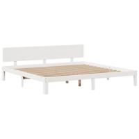 Bed met boekenkast zonder matras grenenhout wit 180x200 cm - thumbnail