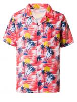 Rode Tropische Blouse Palmboom - thumbnail