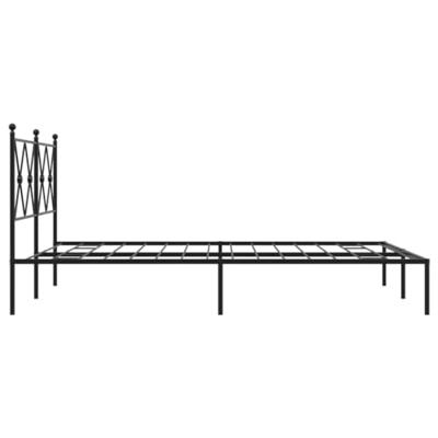 Bedframe met hoofdbord metaal zwart 140x200 cm