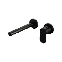 Inbouw Wastafelmengkraan Brauer Black Edition Coldstart Rechte Uitloop Platte Hendel Rechts Mat Zwart Met Rozetten Brauer - thumbnail