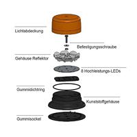Osram Automotive Light Signal LED Beacon Light RBL102 Zwaailicht 12 V, 24 V werkt op boordnet Schroefmontage Oranje - thumbnail