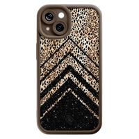 iPhone 13 bruine case - Chevron luipaard - thumbnail