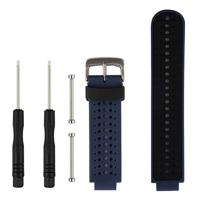 Tweekleurige siliconen sport polsband voor Garmin Forerunner 230/235/620/630/735XT (zwart blauw) - thumbnail