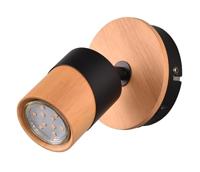 Trio Plafondlamp hout met zwartAruni - 801170132 - thumbnail