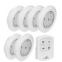 Lampenset 6 LED Maclean Energy met afstandsbediening voor batterijen 3xAA MCE165 - thumbnail