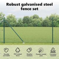 VidaXL Afrasteringspaal groen 10 x 1,4 m (12 x 12 mm gaas) - thumbnail