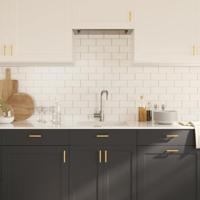 Handvatten 10 st 64 mm roestvrij staal goudkleurig - thumbnail