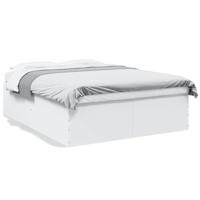 Bedframe bewerkt hout wit 150x200 cm - thumbnail