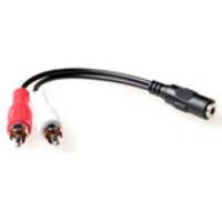 ACT AK2027 Audio Verloopkabel 3,5mm Stereo Jack Male - 2x Tulp Male - 15 cm - thumbnail