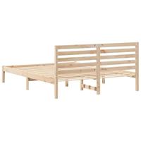 Bedframe met hoofdeinde Bruin 140 x 200 cm Massief grenenhout - thumbnail