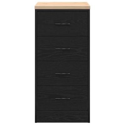 Garagekast 40x51x85 cm massief grenenhout zwart