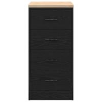 Garagekast 40x51x85 cm massief grenenhout zwart - thumbnail