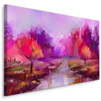 Schilderij - Het Bos in Roze, print op Canvas, Premium Print - thumbnail