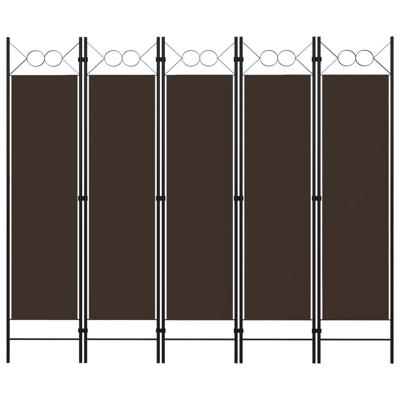 vidaXL Kamerscherm met 5 panelen 200x180 cm bruin
