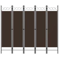 vidaXL Kamerscherm met 5 panelen 200x180 cm bruin - thumbnail