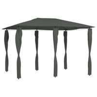Prieel met zijwand 160 g/m 3x4x2,6 m antracietkleurig - thumbnail